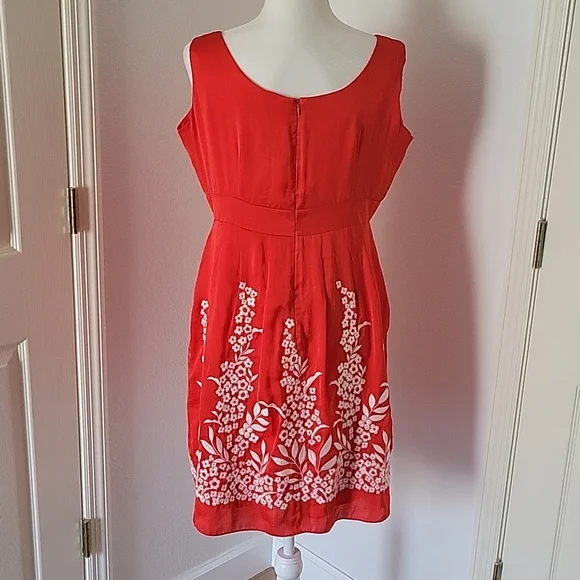 Antonio Melani Orange Embroidery Floral  Dress Size 12 - Picture 6 of 15